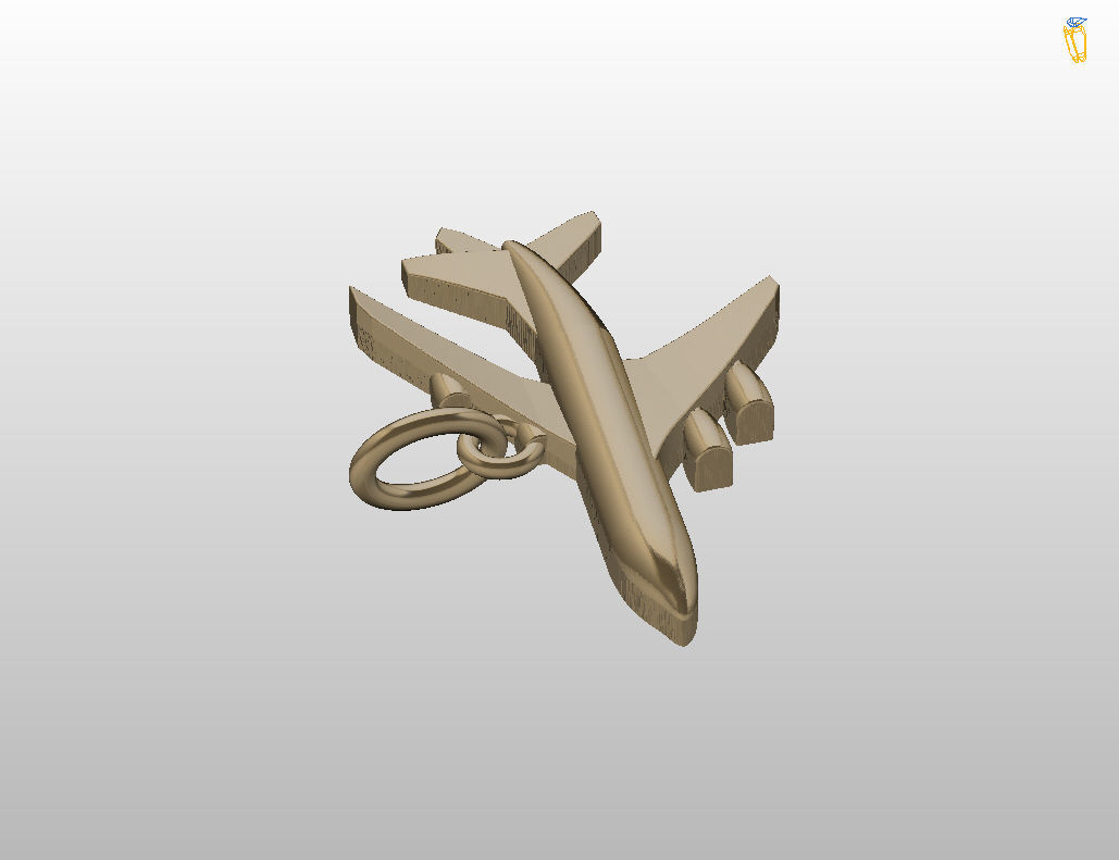 Pendant plane 3D print model_10