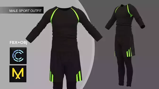 Male Sport Outfit2 Marvelous Designer 3D model