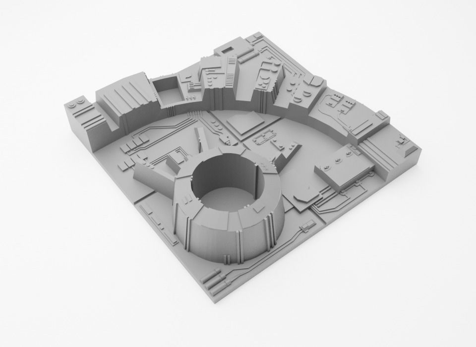 Death Star Tile Type E Free 3D print model_6