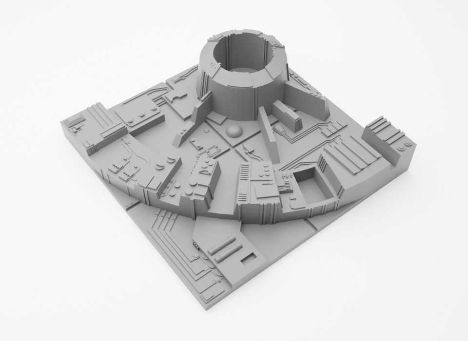 Death Star Tile Type E Free 3D print model_7