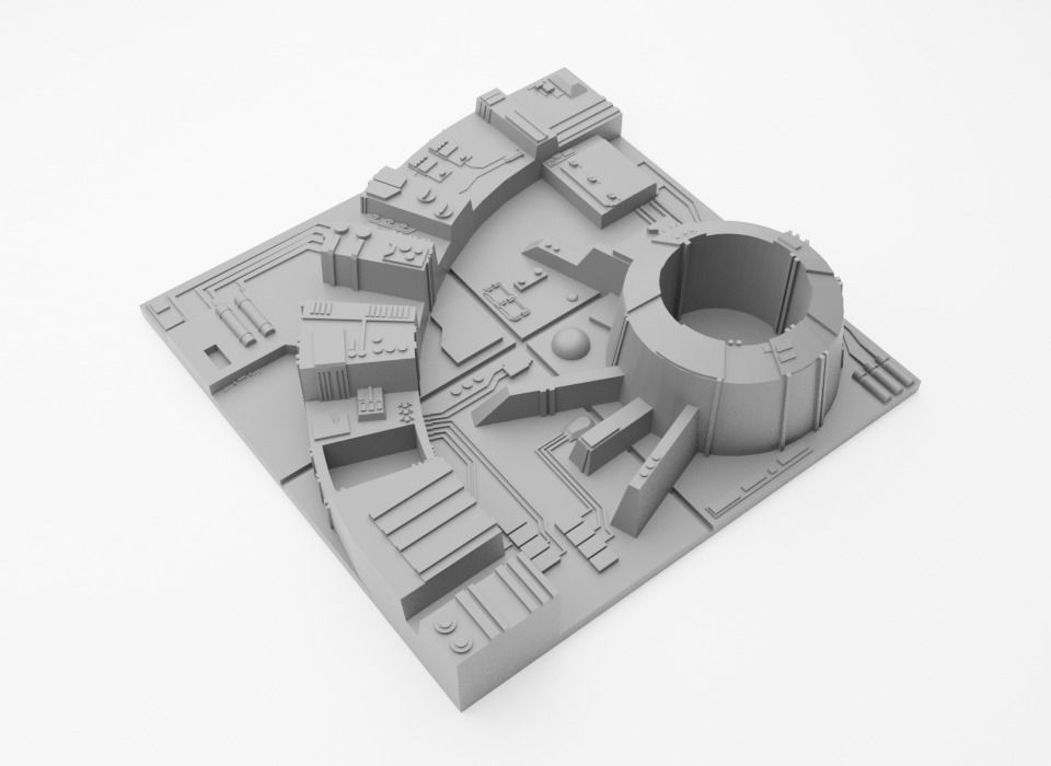 Death Star Tile Type E Free 3D print model_4