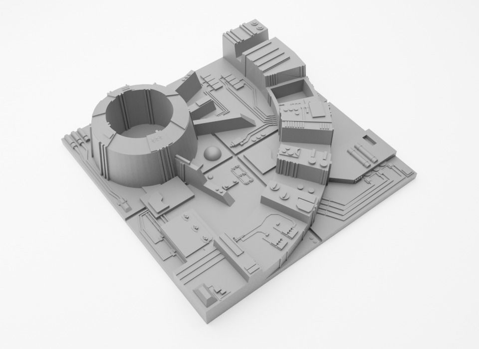 Death Star Tile Type E Free 3D print model_5
