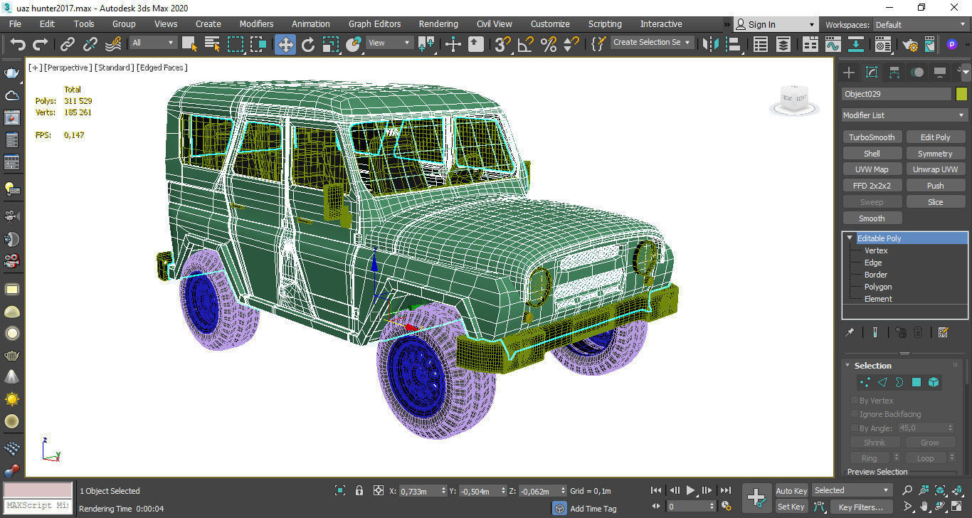 uaz  hunter 3d model 3D model_4