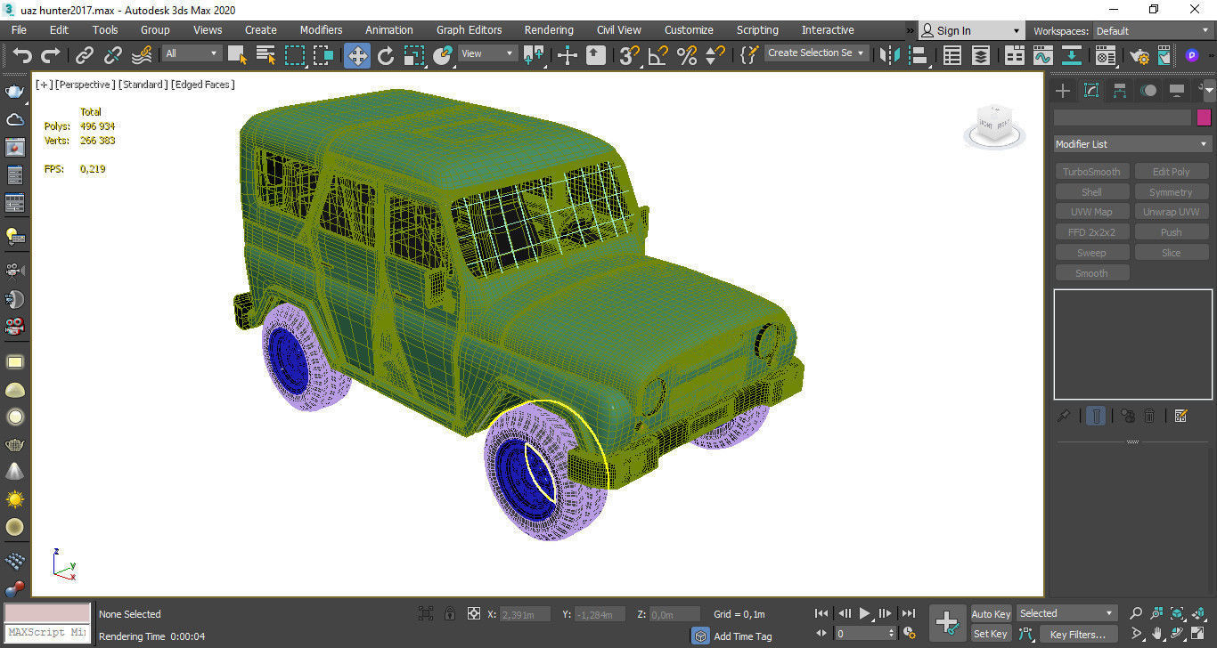 uaz  hunter 3d model 3D model_2
