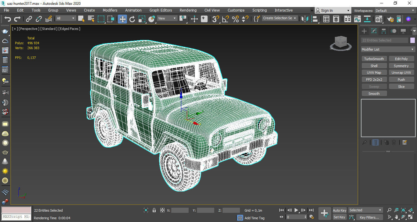 uaz  hunter 3d model 3D model_1