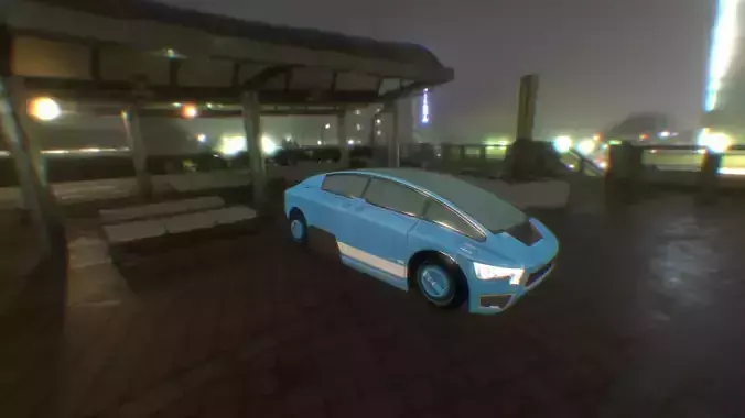 Sci-Fi Elysium Car Low-poly 3D model