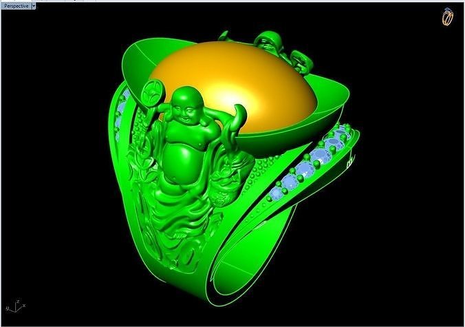 Maitreya Buddhas ring - God of wealth ring - Caishen ring - N315