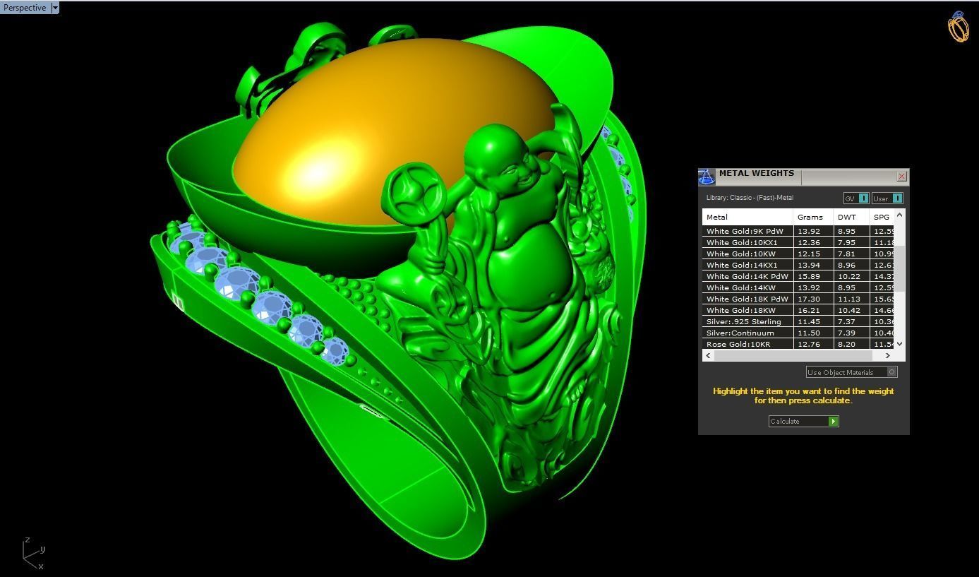 Maitreya Buddhas ring - God of wealth ring - Caishen ring - N315 3D print model_8