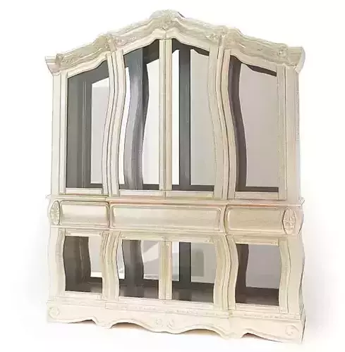 White Wooden Glass Display Case