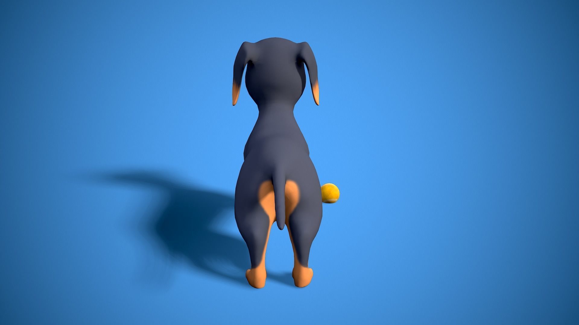cartoon dachshund Low-poly 3D model_5