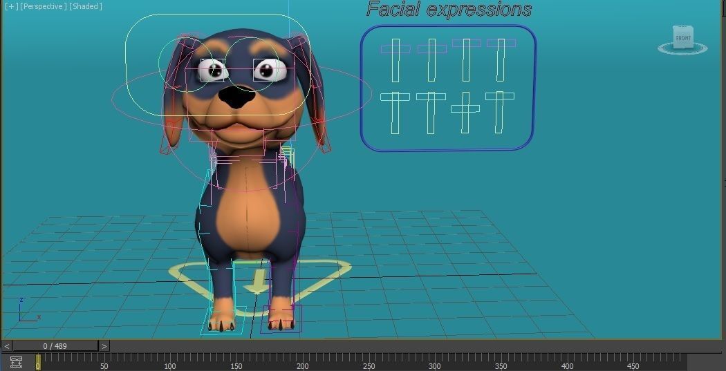 cartoon dachshund Low-poly 3D model_15