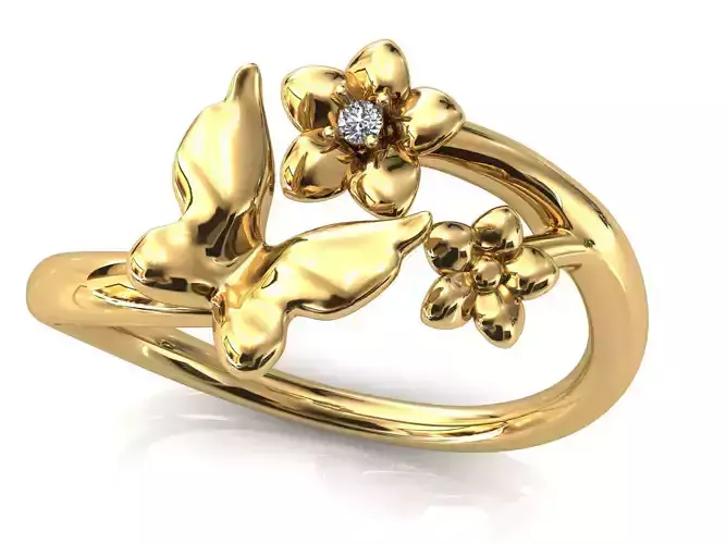 Little Flowers Butterfly Ring
