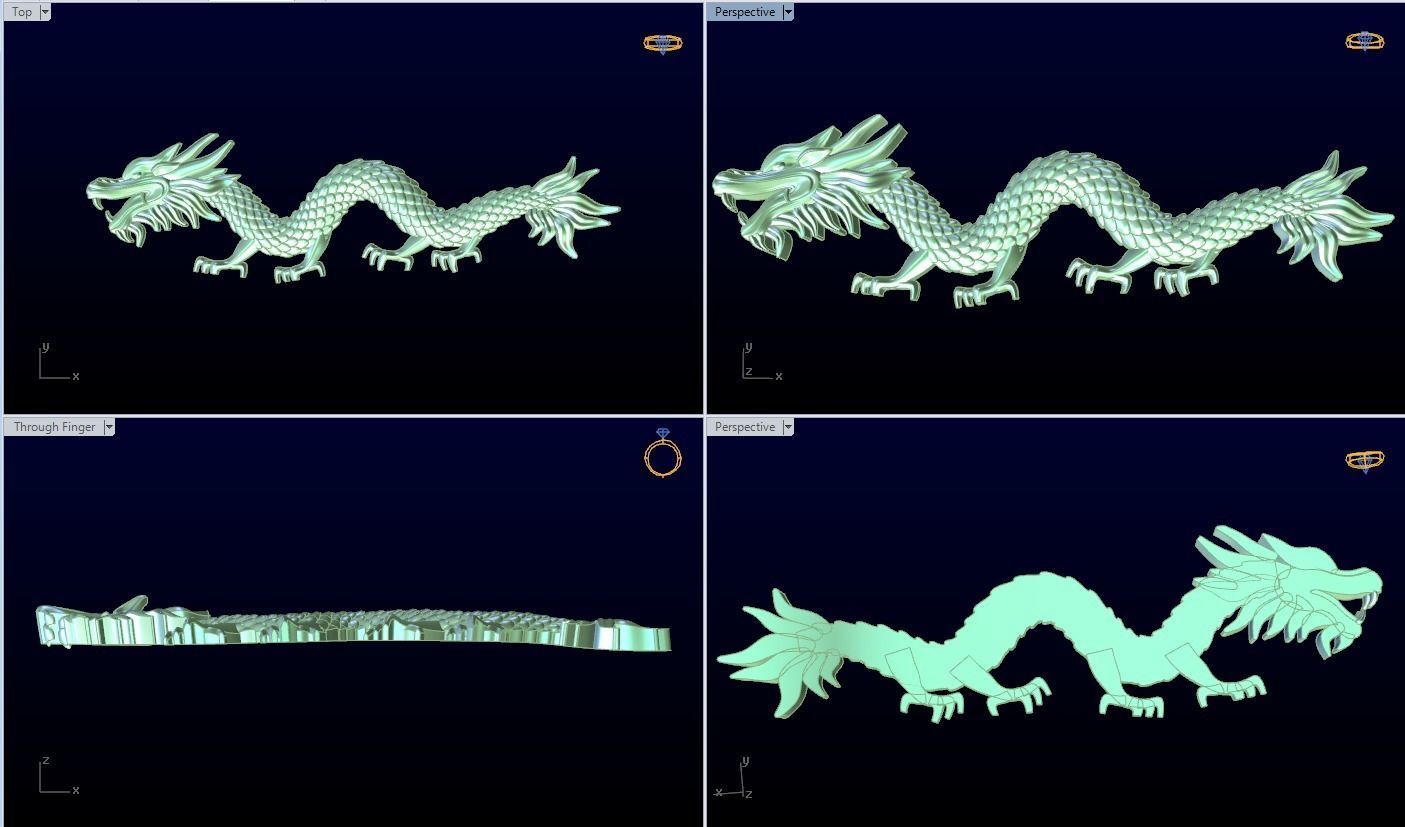 Dragon for jewelry - Dragon for ring - Dragon for pendant - N147 3D print model_6