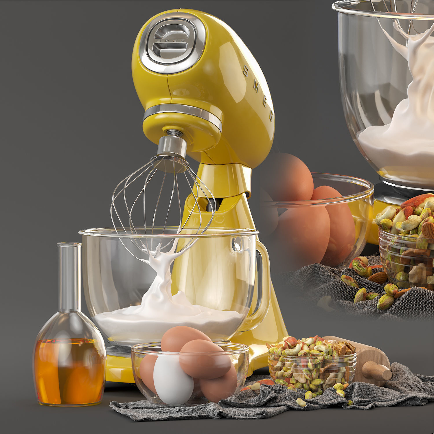 Stand Mixer 50s Style Smeg Smf03rdeu 3D model_2