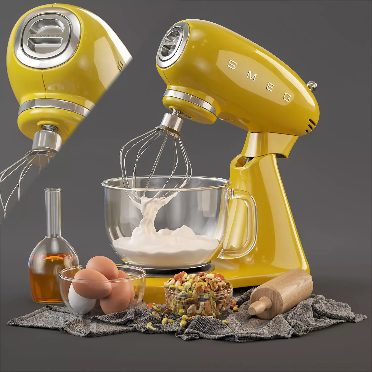 Stand Mixer 50s Style Smeg Smf03rdeu 3D model_0