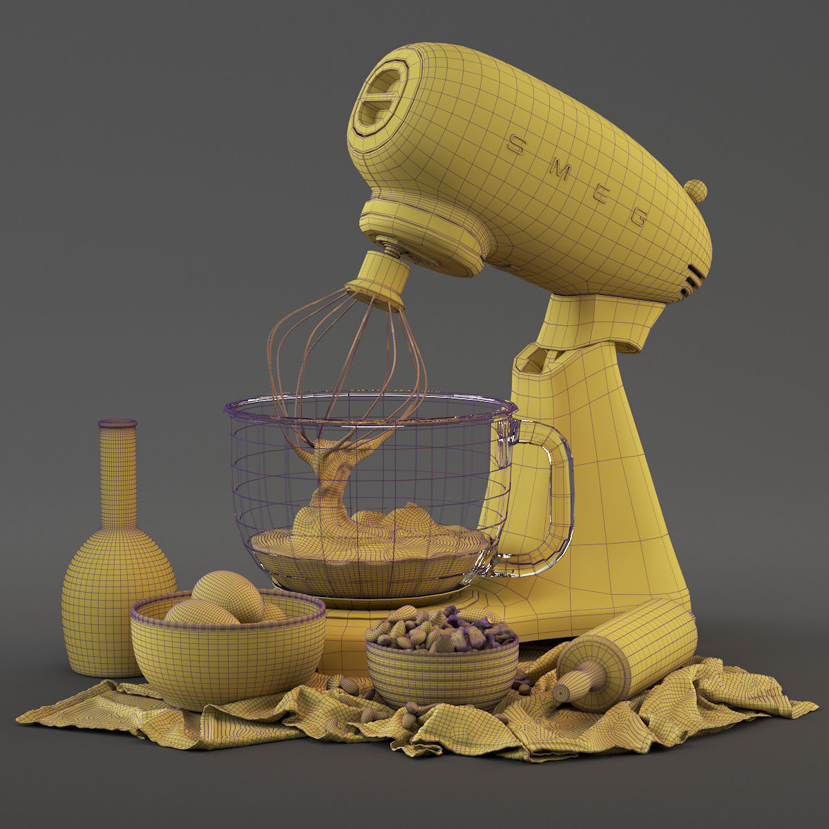 Stand Mixer 50s Style Smeg Smf03rdeu 3D model_4