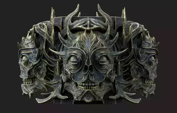 Demon head cauldron or plant pot