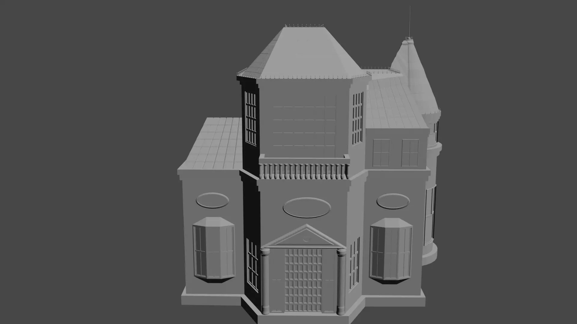 Victorian house 3D print model_0