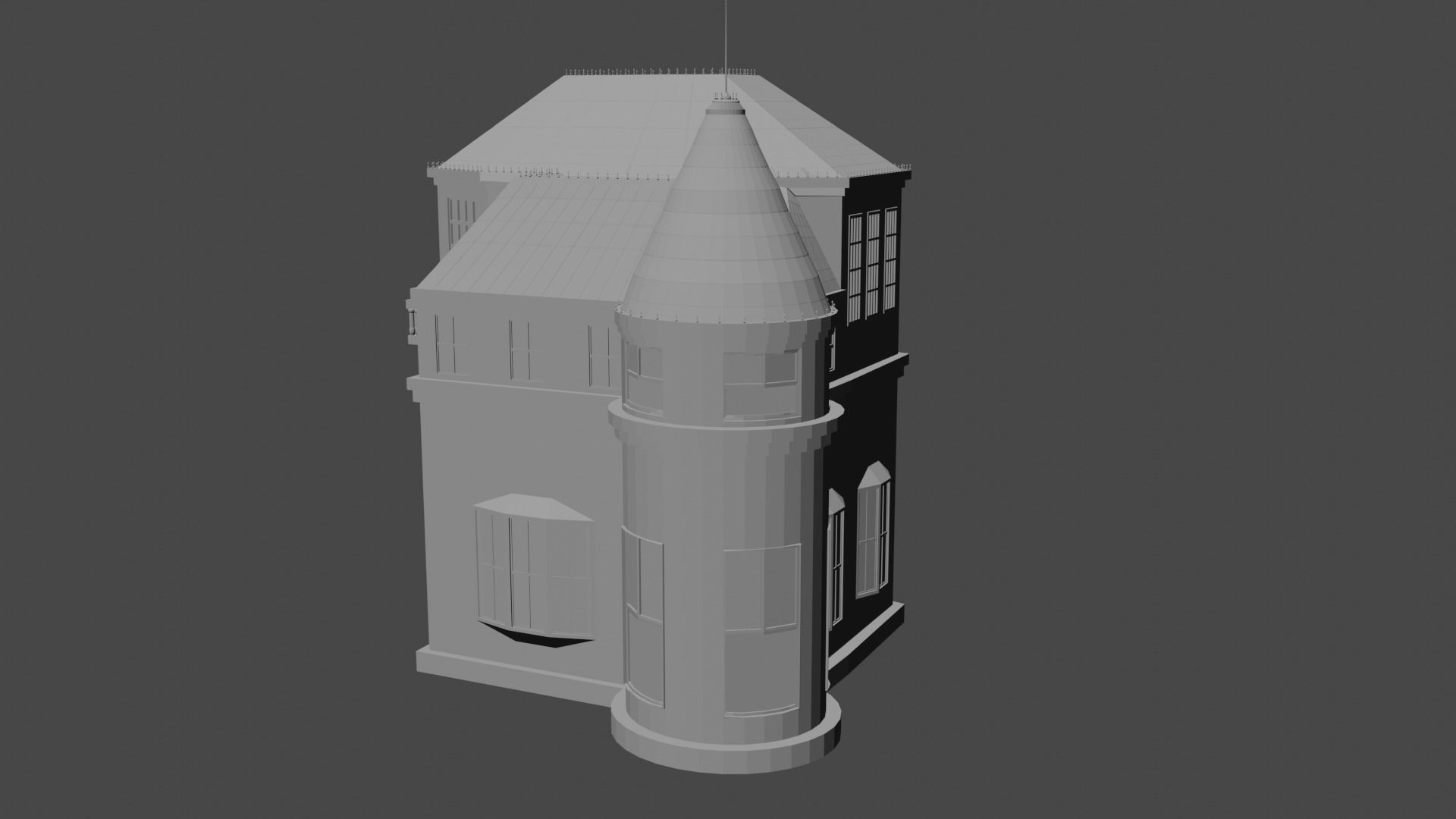 Victorian house 3D print model_3