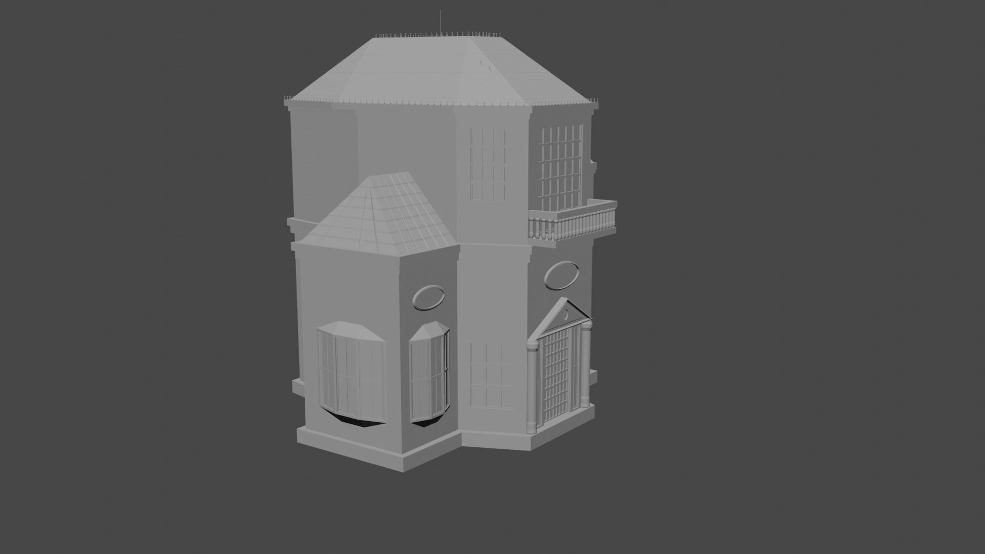 Victorian house 3D print model_7