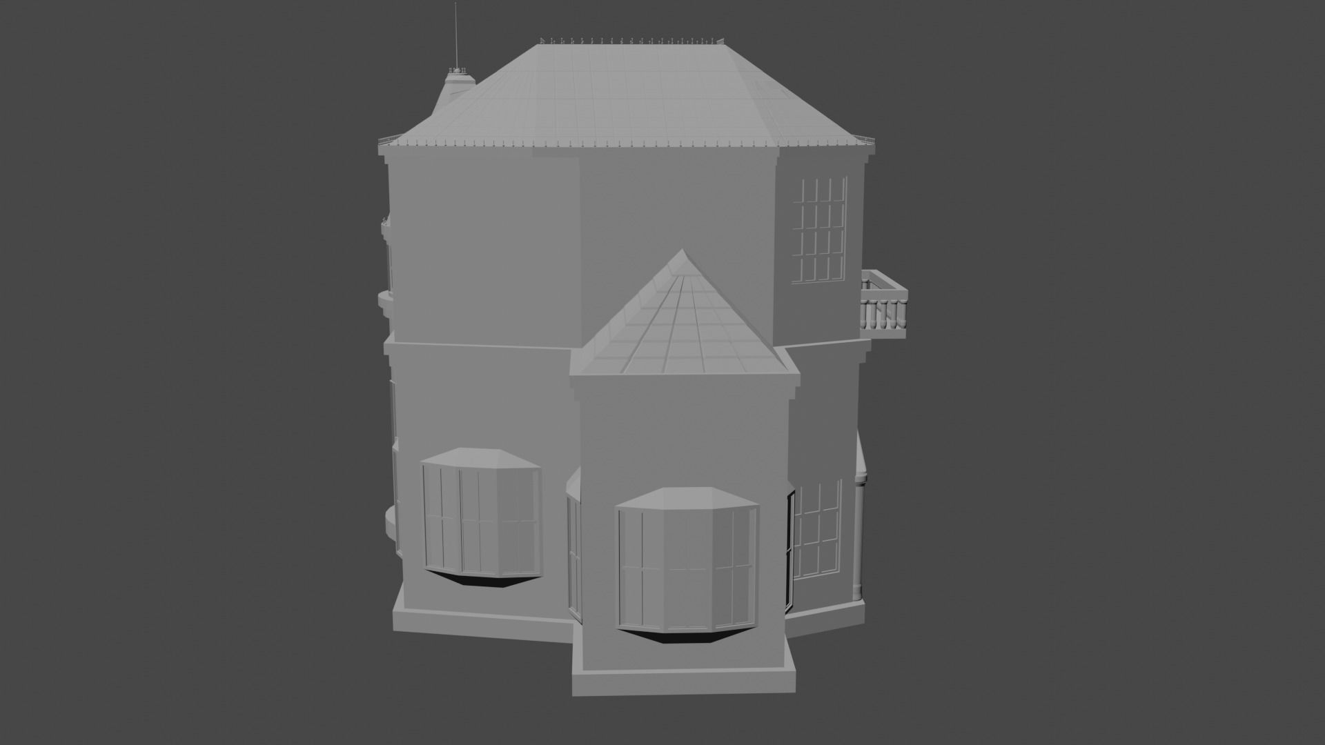 Victorian house 3D print model_6