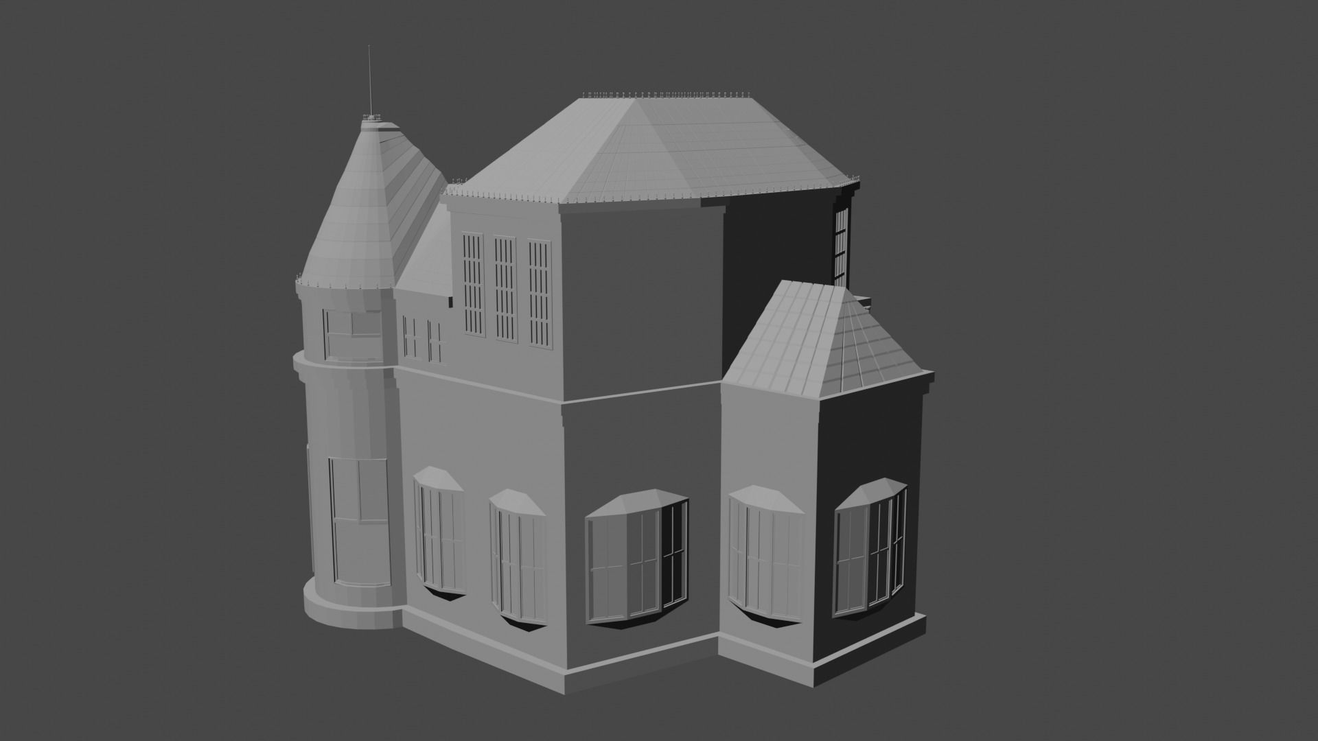 Victorian house 3D print model_5