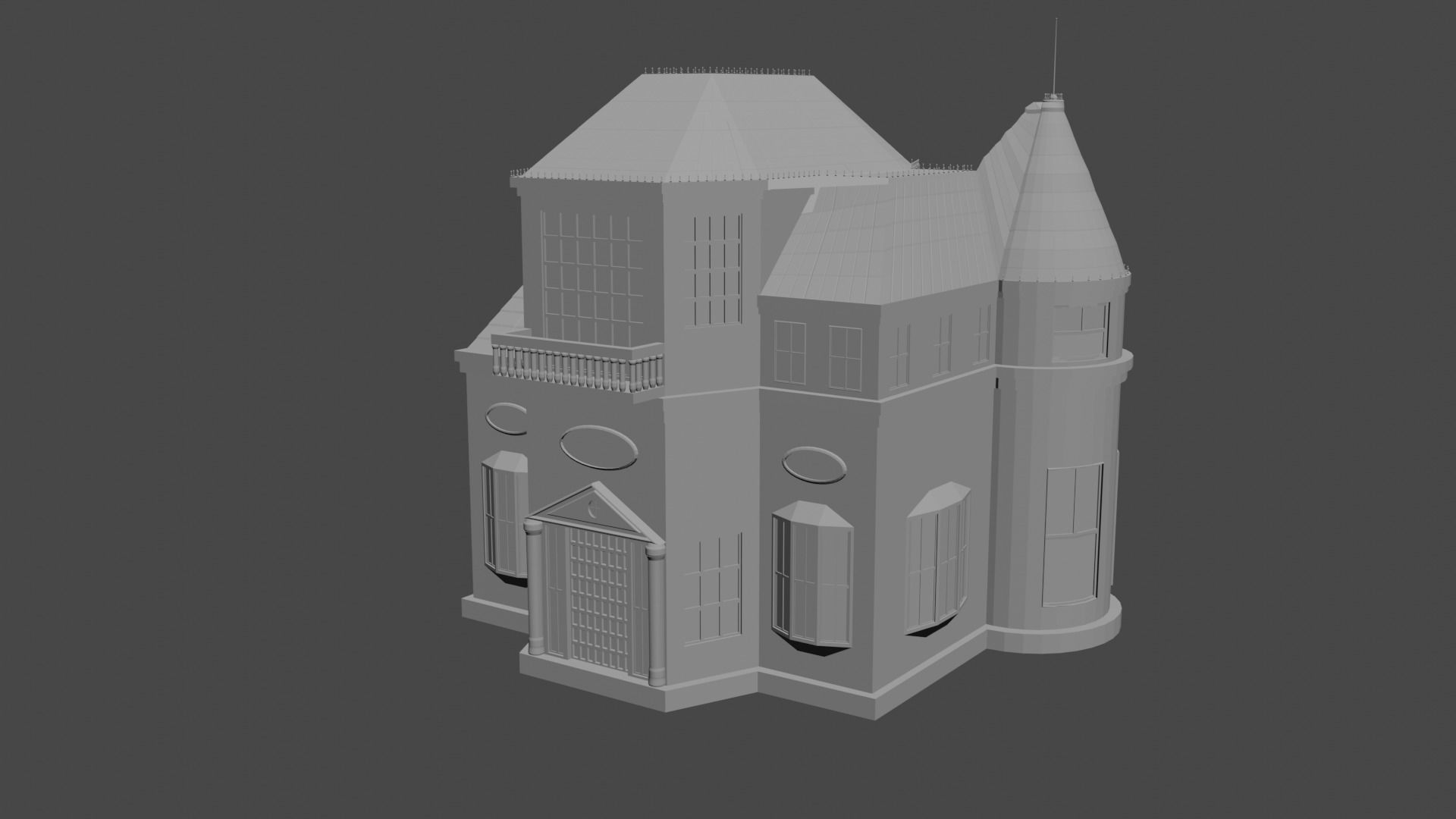Victorian house 3D print model_1