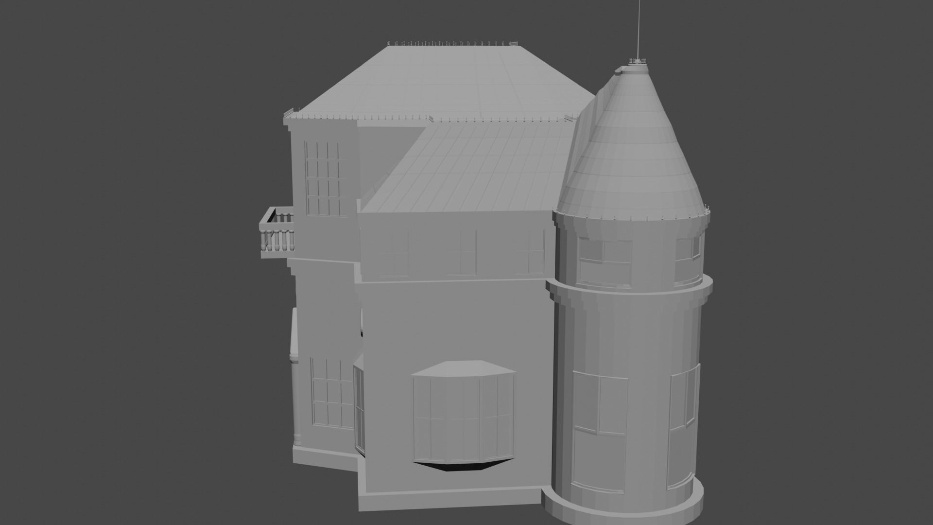 Victorian house 3D print model_2