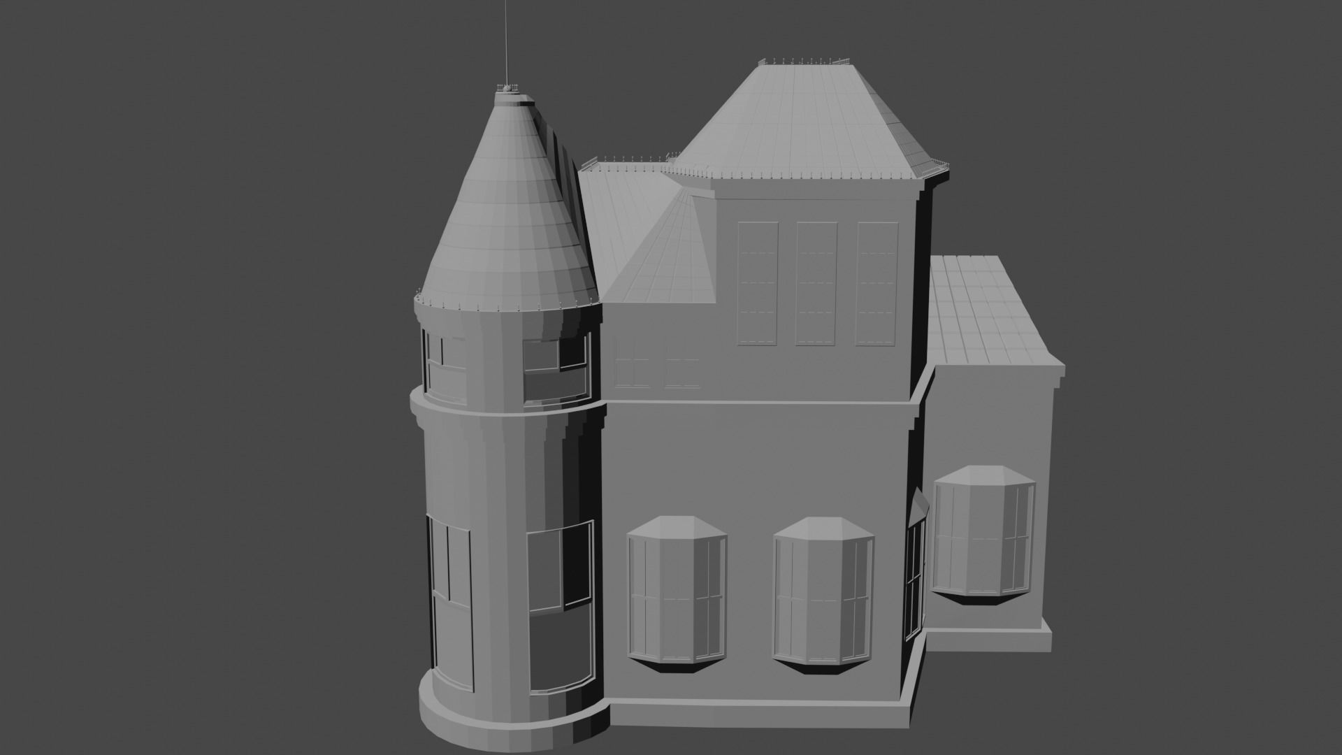 Victorian house 3D print model_4