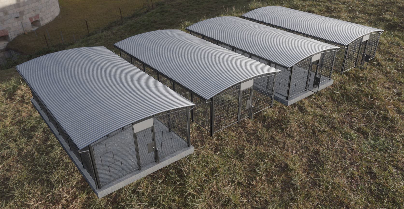 Lockable Bicycle Shelters Version 2 - Fahrradboxen Low-poly 3D model_18