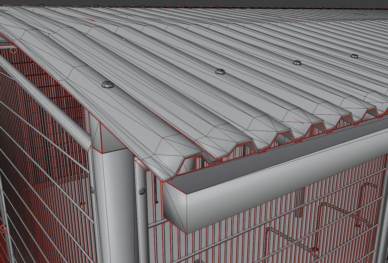 Lockable Bicycle Shelters Version 2 - Fahrradboxen Low-poly 3D model_3
