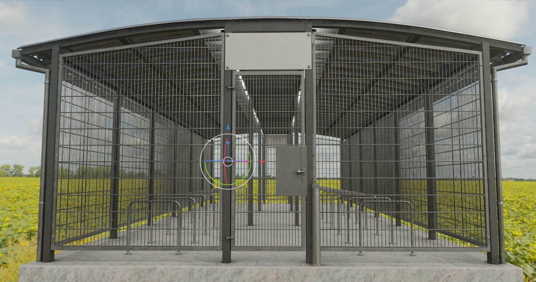 Lockable Bicycle Shelters Version 2 - Fahrradboxen Low-poly 3D model_5