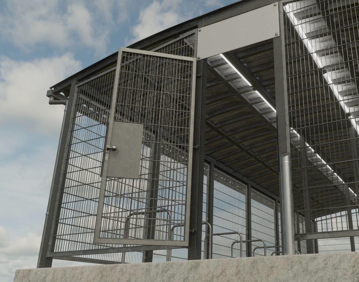 Lockable Bicycle Shelters Version 2 - Fahrradboxen Low-poly 3D model_15