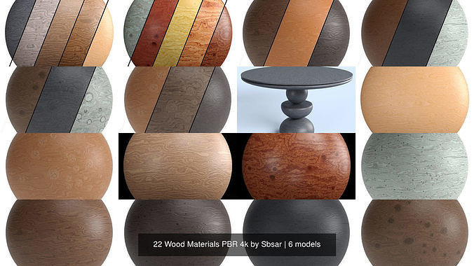 22 Wood Materials PBR 4k by Sbsar Texture