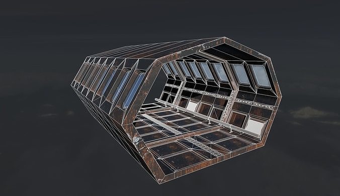 SciFi Corridor Low-poly 3D model