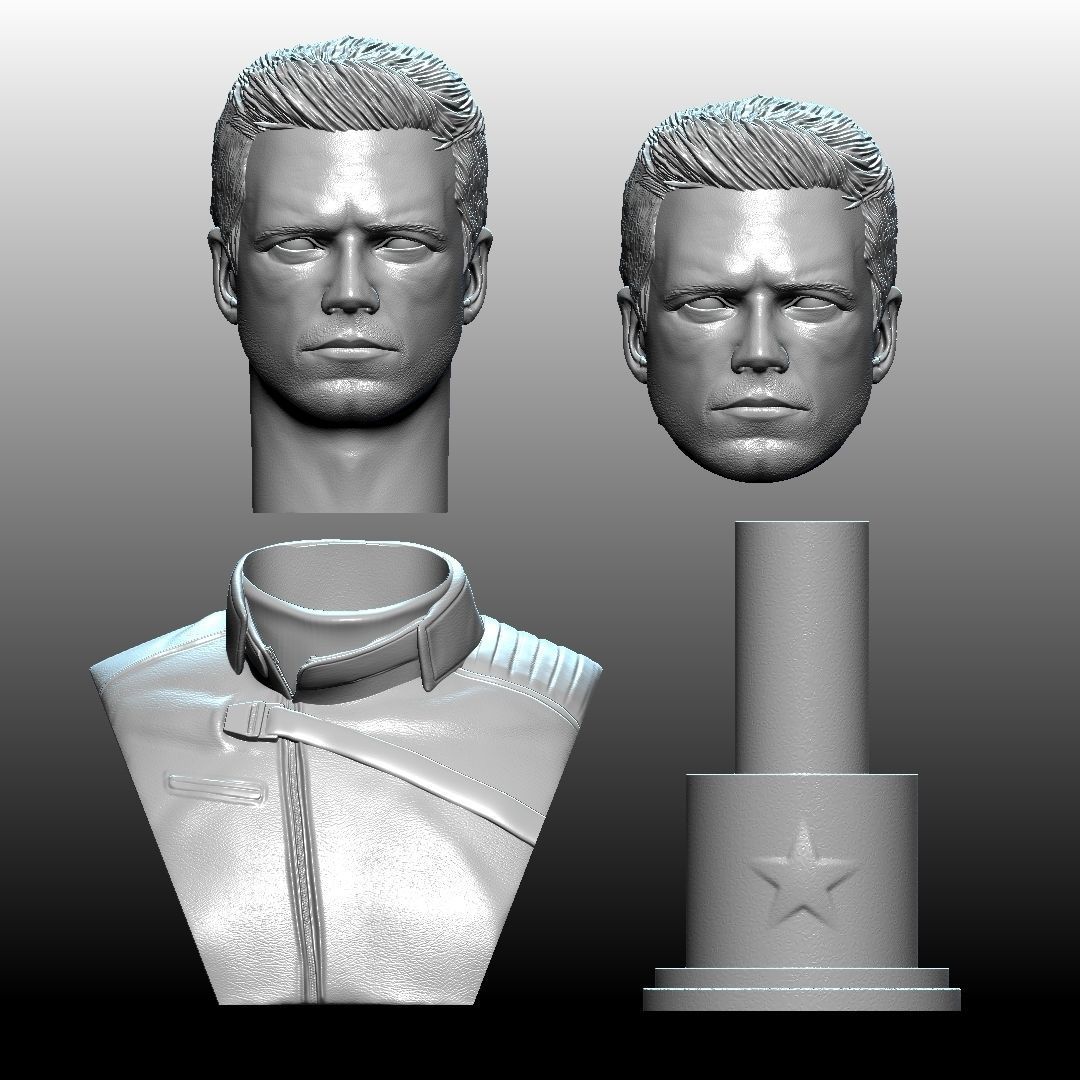 Bucky Barnes Winter Soldier by Sebastian Stan 3D print model_15