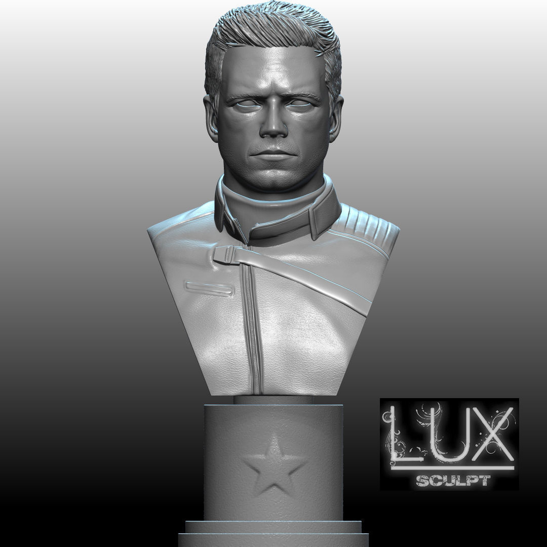 Bucky Barnes Winter Soldier by Sebastian Stan 3D print model_9