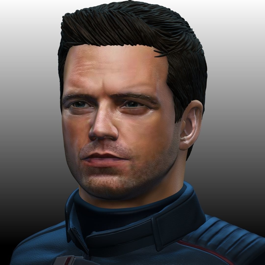 Bucky Barnes Winter Soldier by Sebastian Stan 3D print model_7