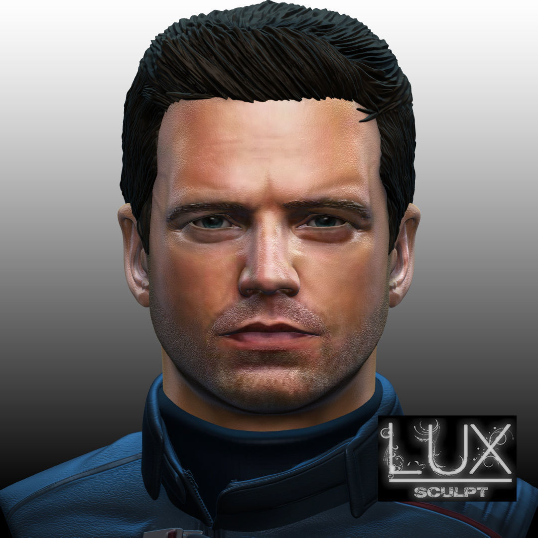 Bucky Barnes Winter Soldier by Sebastian Stan 3D print model_1