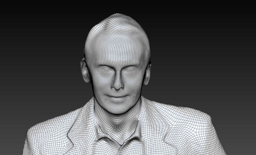 Sitting man in jacket 292 Low-poly 3D model_4