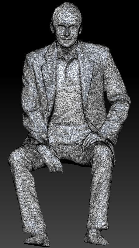 Sitting man in jacket 292 Low-poly 3D model_7