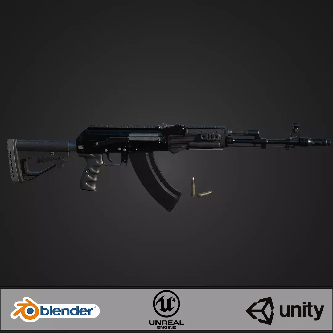 AK-203 Assault Rifle 3D model_0