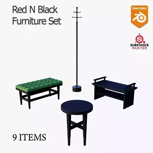 Red N Black Furniture Set Vol 01
