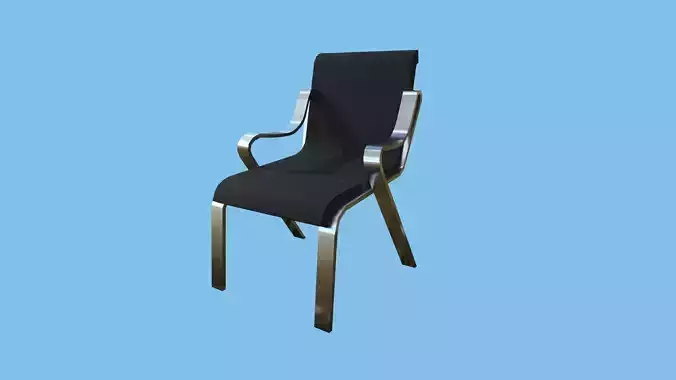 Black Aluminum Armchair - Furniture Interior Design Low-poly 3D model