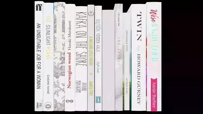 12 hardcover white books