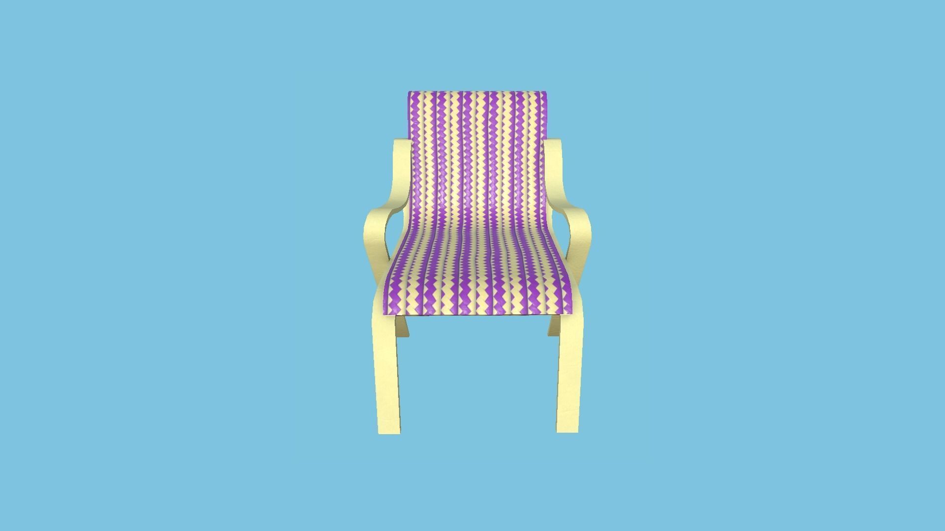 Colored Modern Armchair - Furniture Interior Design Low-poly 3D model_1