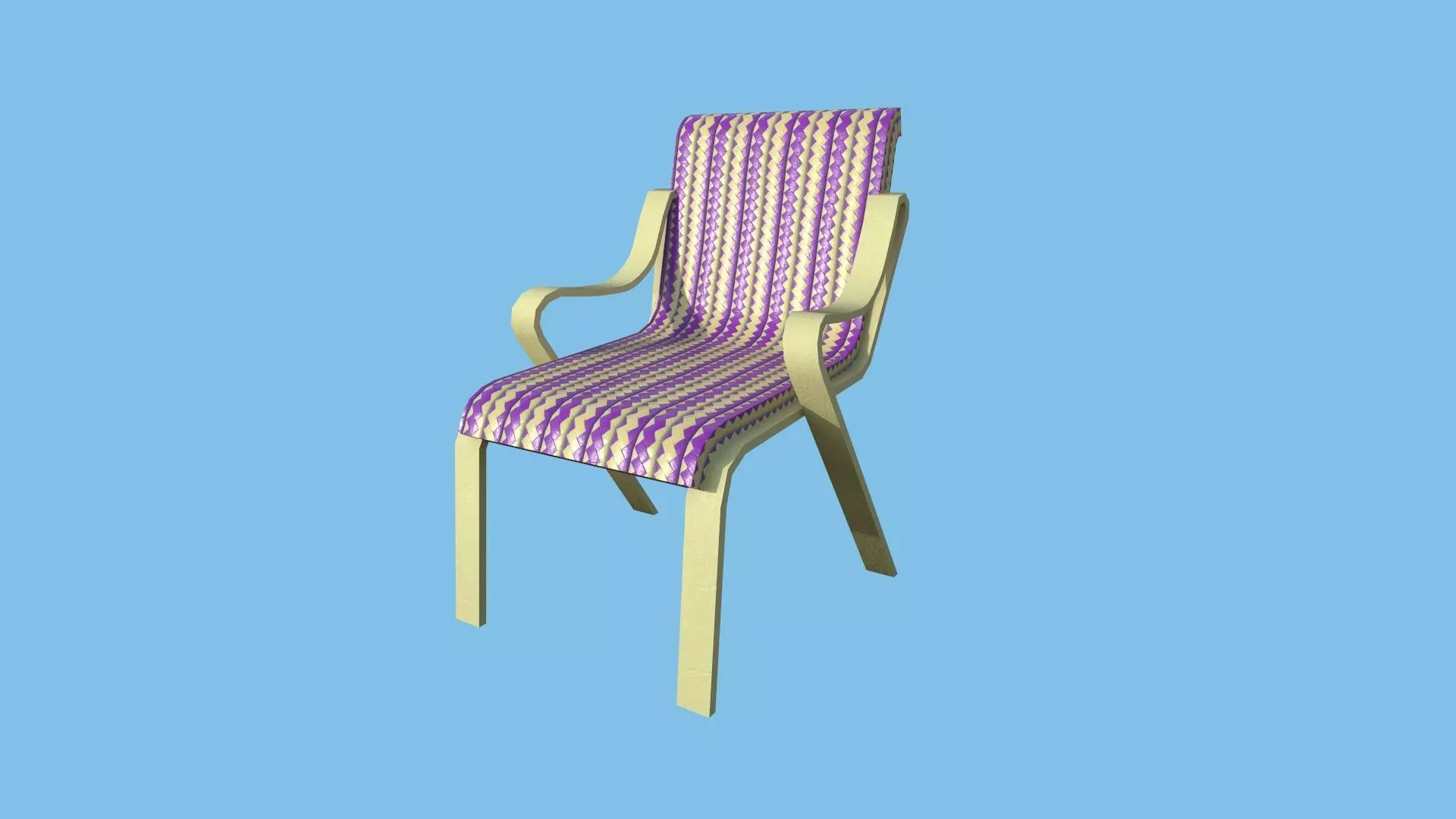 Colored Modern Armchair - Furniture Interior Design Low-poly 3D model_0