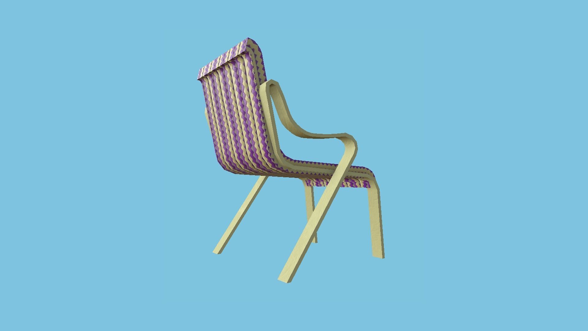 Colored Modern Armchair - Furniture Interior Design Low-poly 3D model_2