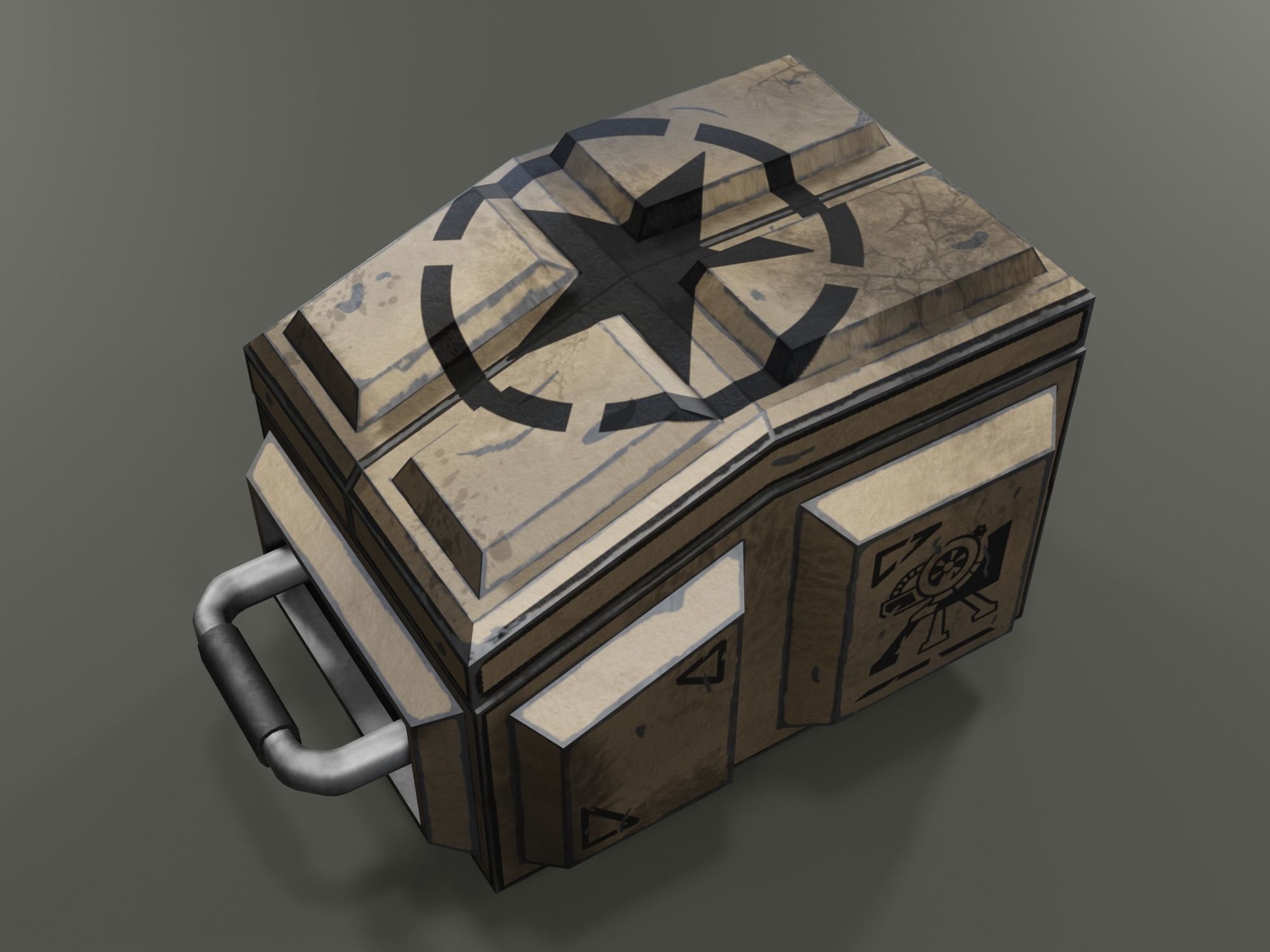 Foldable turret Low-poly 3D model_8