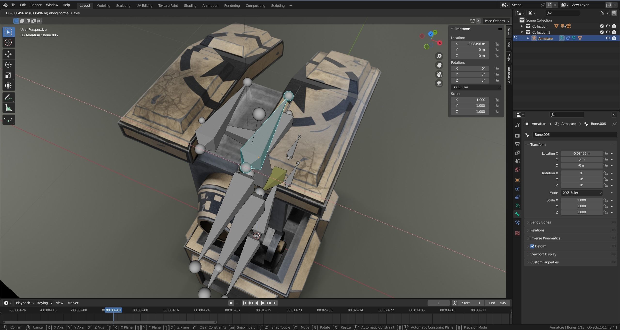 Foldable turret Low-poly 3D model_23